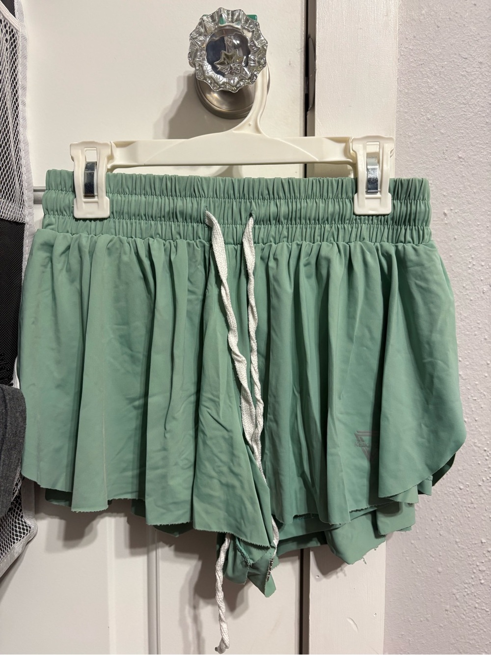 Light Green Women's Drawstring Athletic Shorts